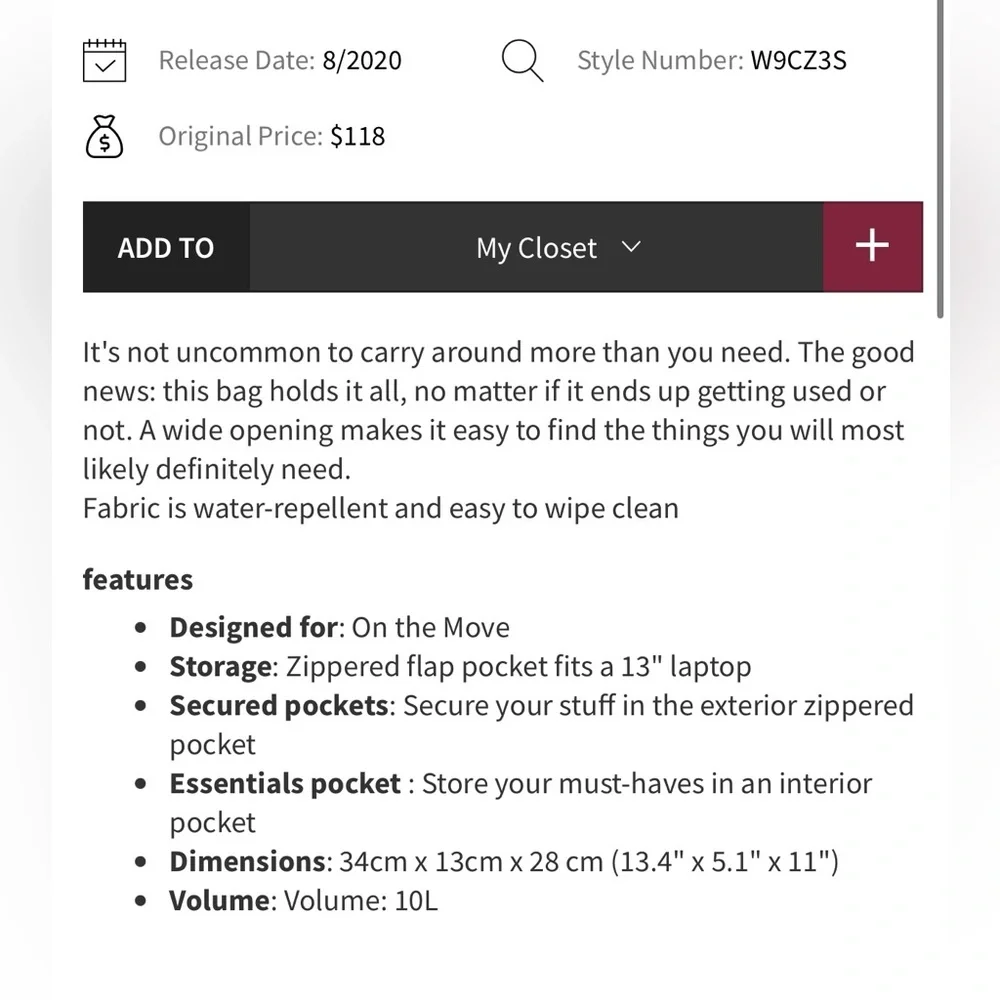 Lululemon Festival Bag, 10L, like new - Picture 12 of 12